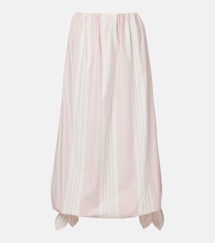 posse rosie striped cotton midi skirt