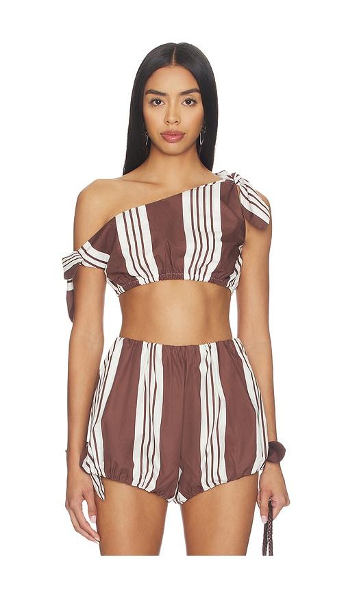 posse rosie tie top in brown.