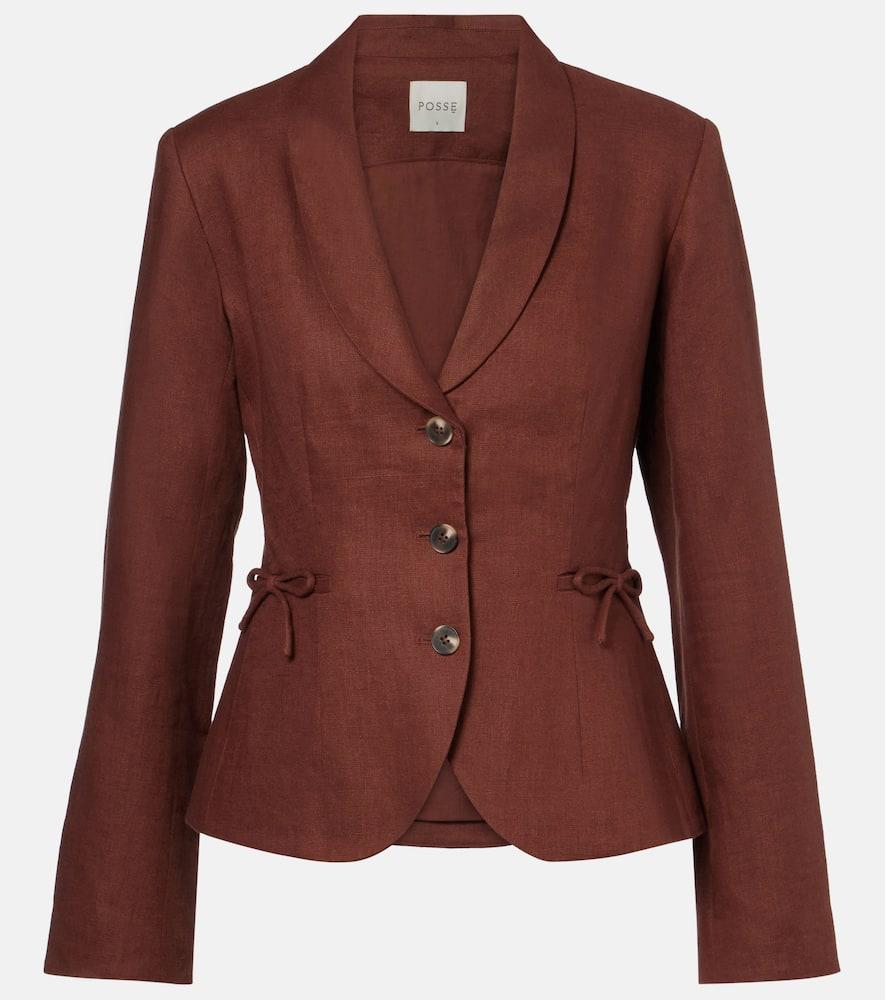 posse sabine linen blazer