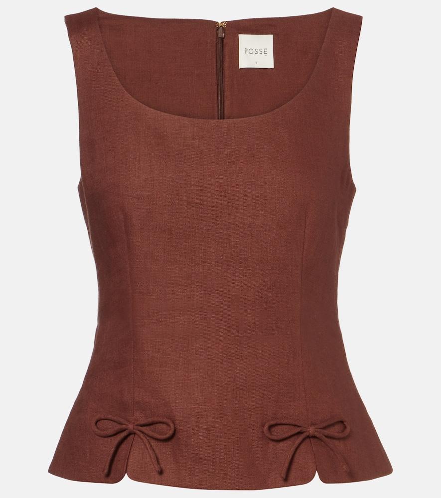 posse sabine linen top