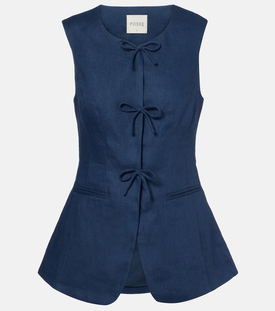 posse sabine linen vest