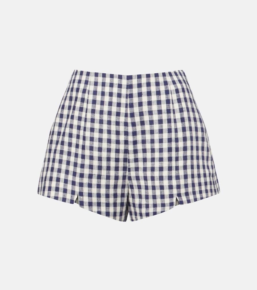 posse sadie gingham linen shorts
