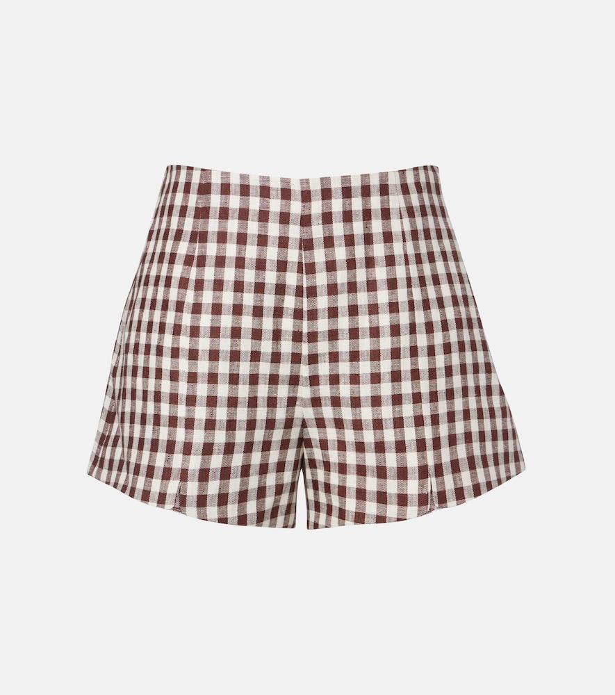 posse sadie gingham linen shorts