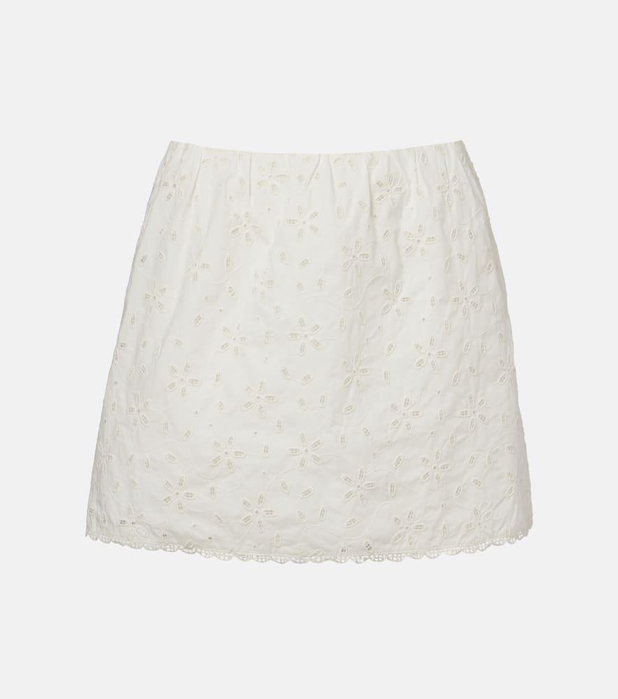 posse salma embroidered cotton miniskirt