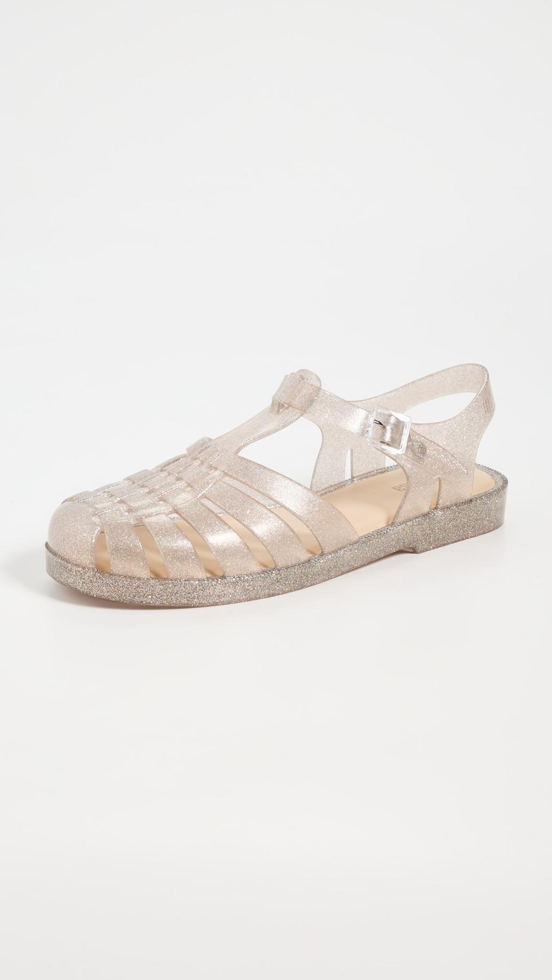 possession shiny jelly sandals