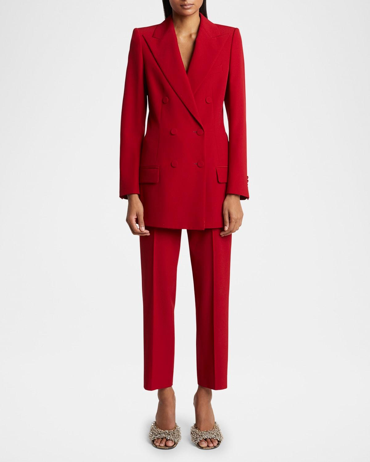 poumas straight leg wool trousers