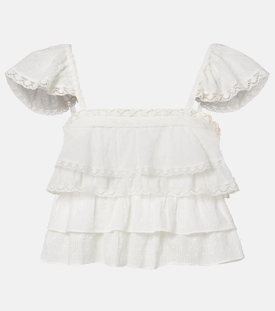 poupette st barth anya ruffled cotton top