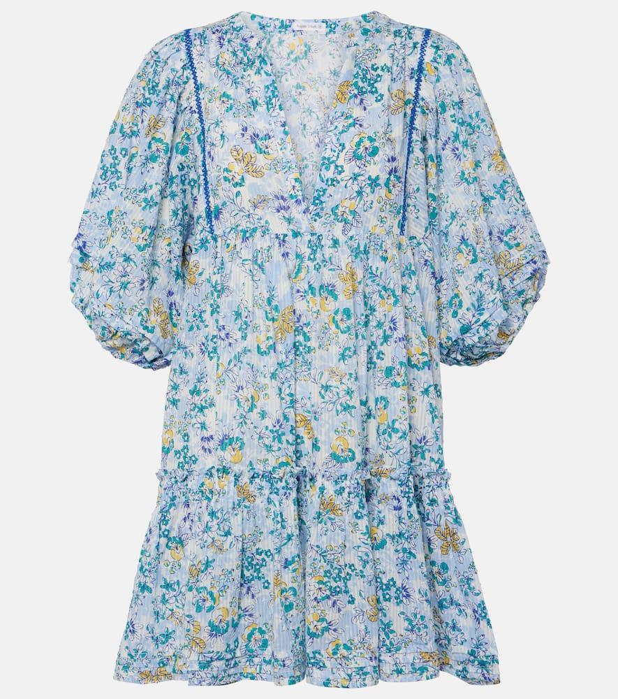 poupette st barth aria floral gathered cotton minidress