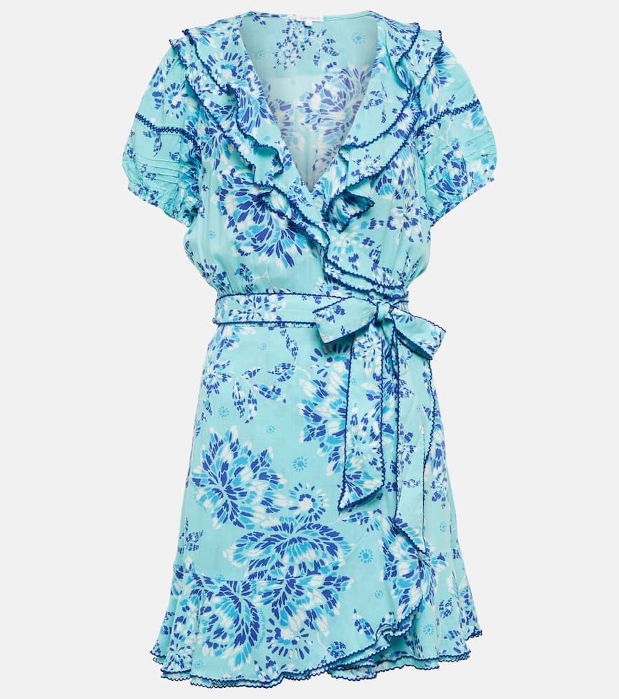 poupette st barth aude printed wrap minidress