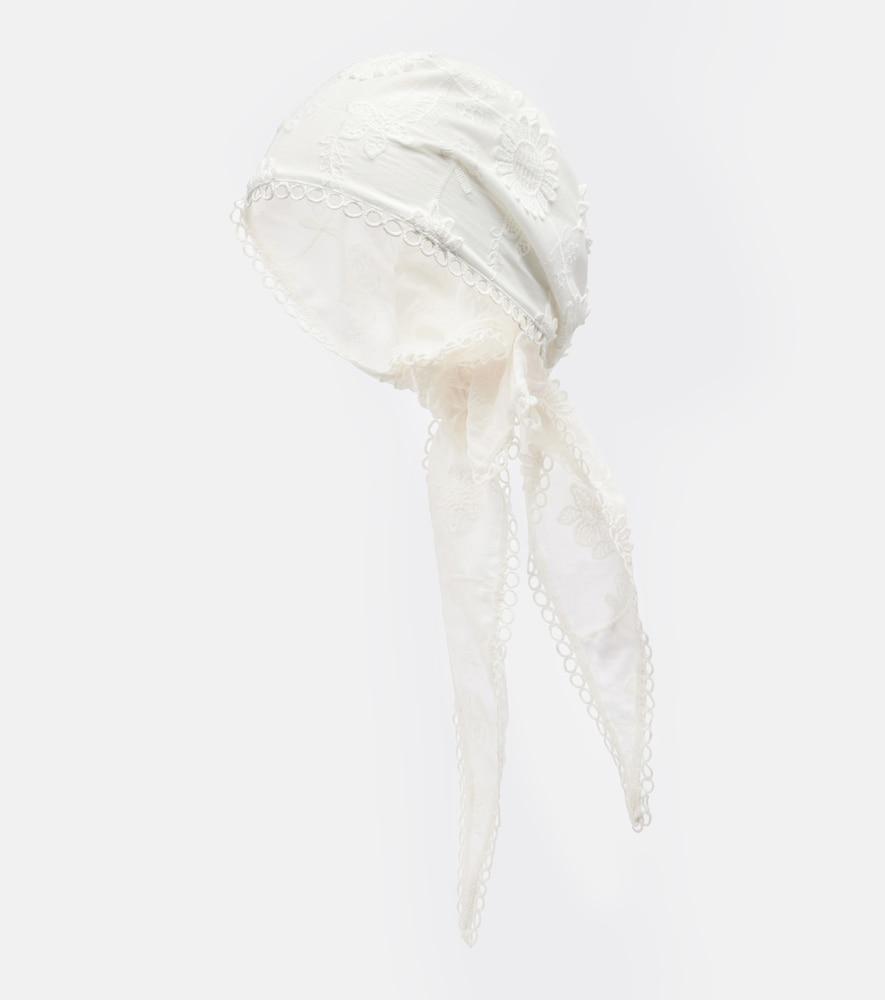 poupette st barth aura embroidered cotton scarf