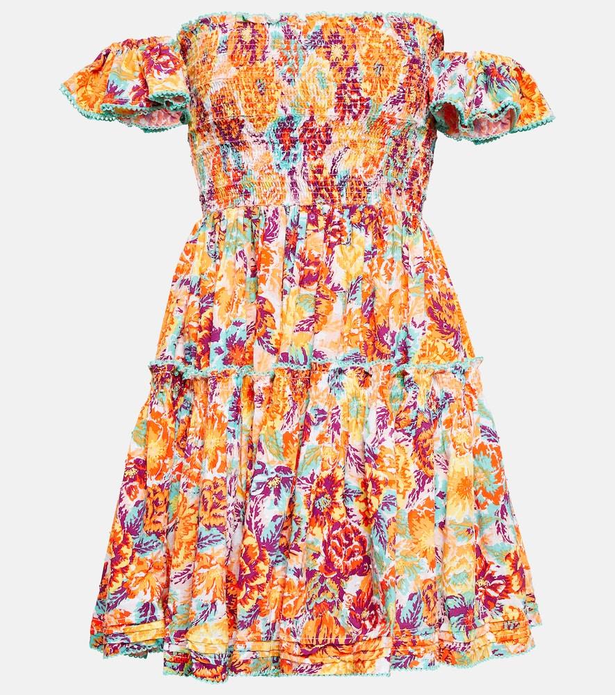 poupette st barth aurora floral cotton minidress