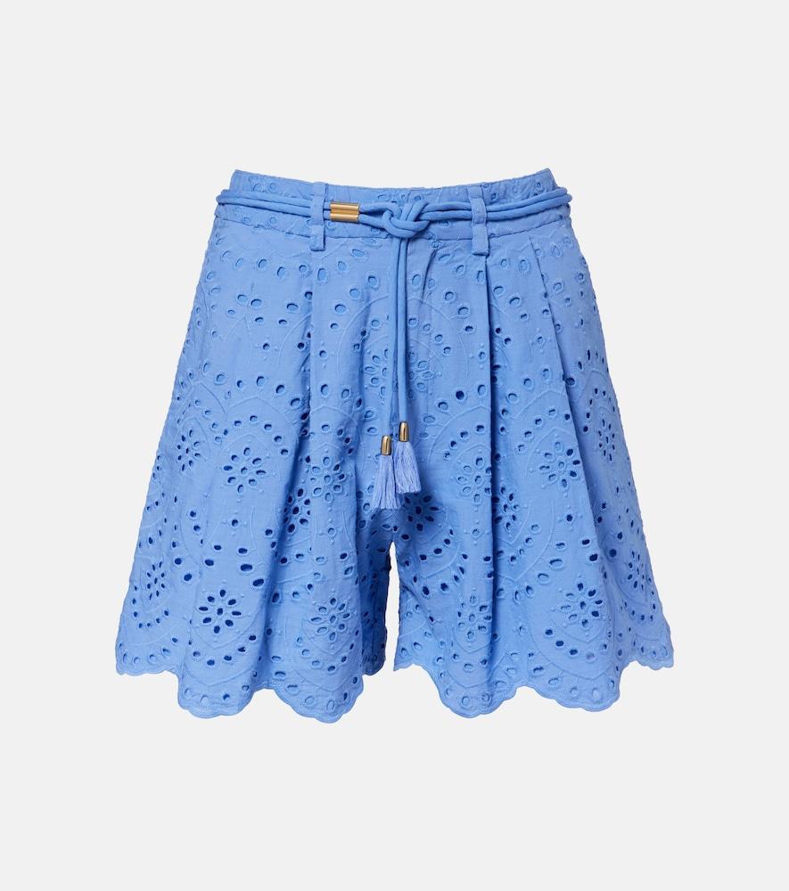 poupette st barth broderie anglaise cotton shorts