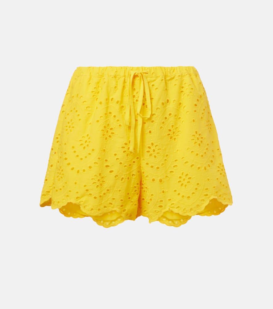 poupette st barth broderie anglaise cotton shorts