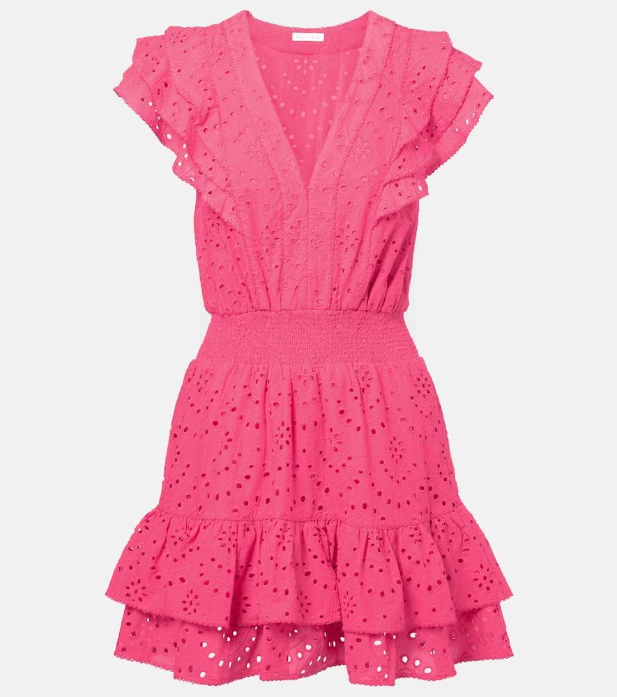 poupette st barth camila shirred cotton minidress