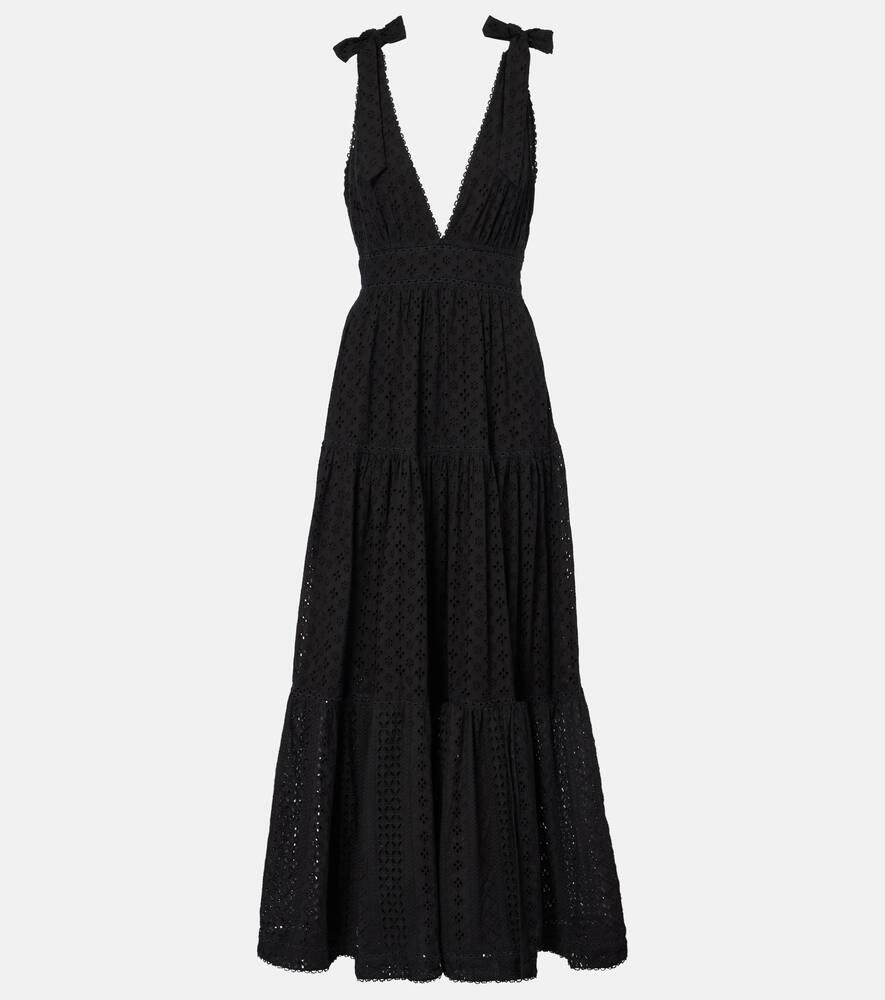 poupette st barth cara tiered cotton maxi dress
