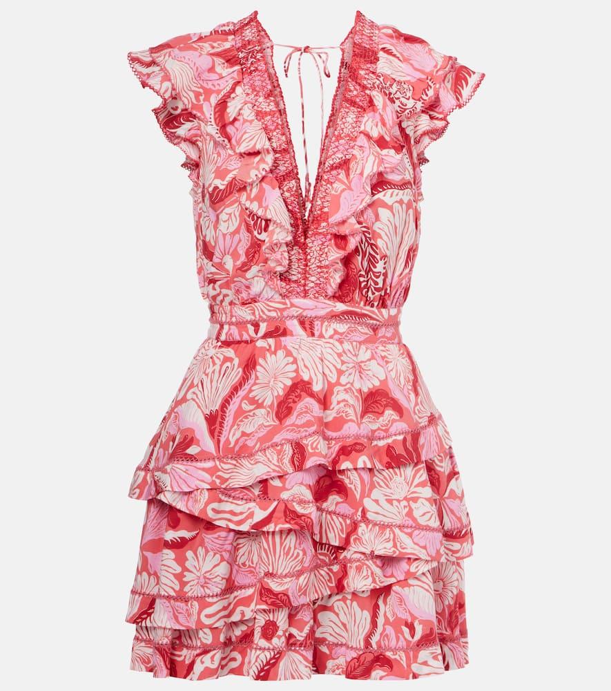 poupette st barth carol floral satin minidress