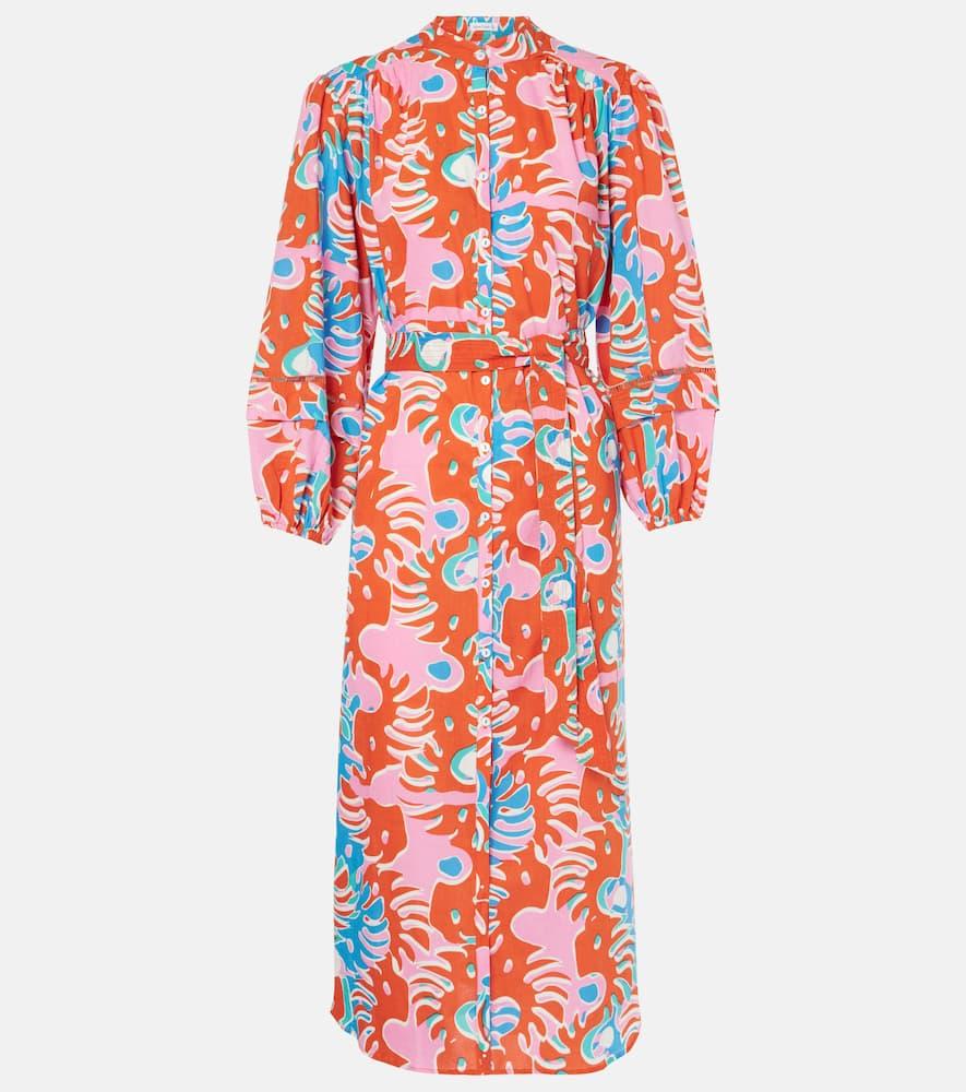 poupette st barth cathy printed cotton shirt dress