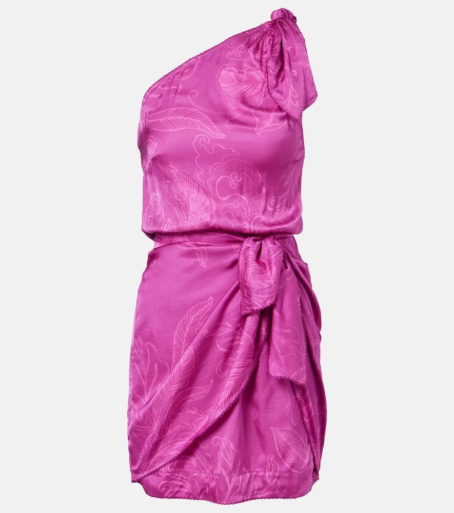 poupette st barth celie satin jacquard minidress