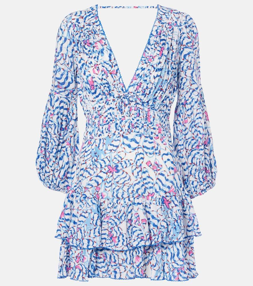 poupette st barth chiara printed ruffled minidress