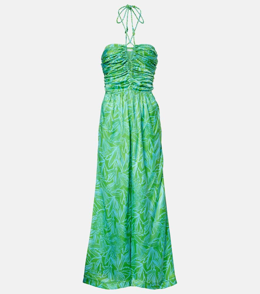 poupette st barth claudia printed halterneck jumpsuit