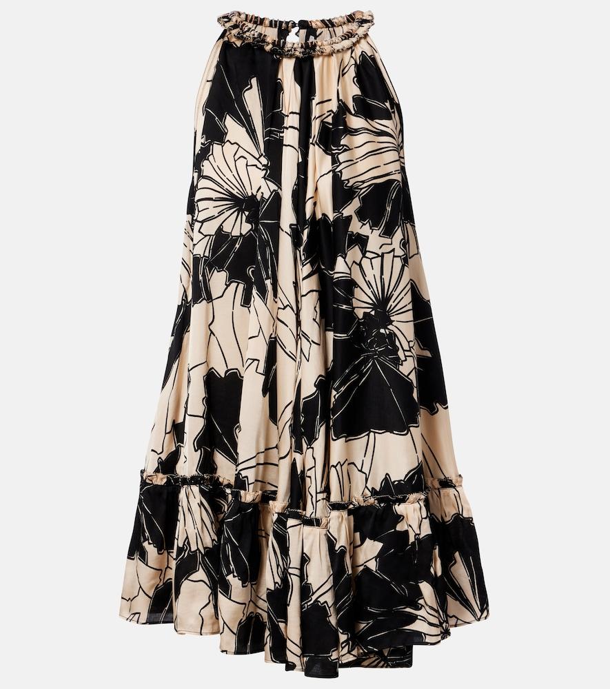 poupette st barth cleo floral halterneck minidress