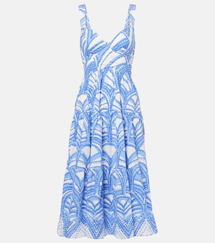 poupette st barth coco printed cotton midi dress