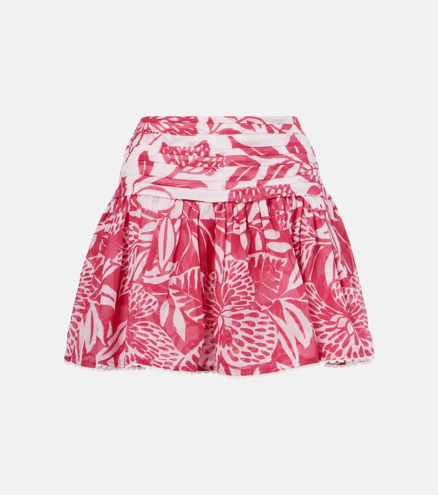 poupette st barth colleen floral cotton miniskirt