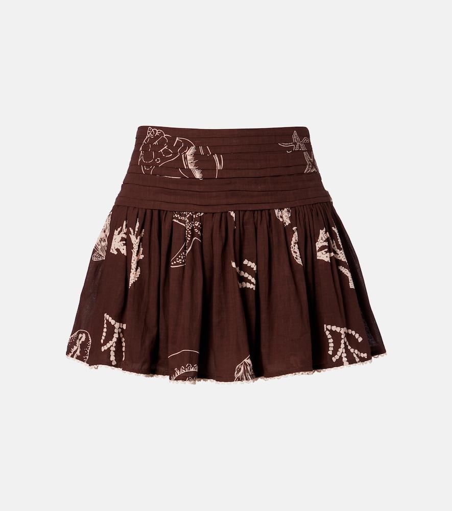 poupette st barth colleen pleated cotton miniskirt
