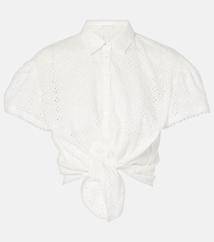 poupette st barth cycas broderie anglaise cropped shirt