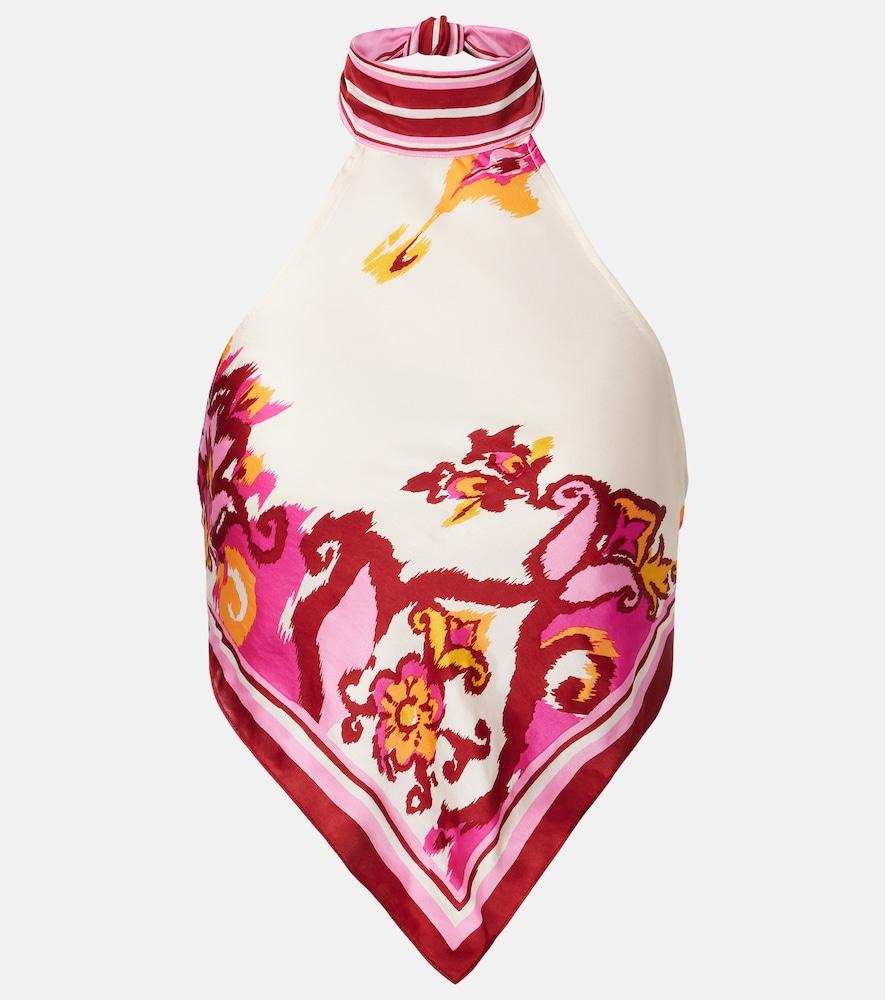 poupette st barth guilia printed halterneck top