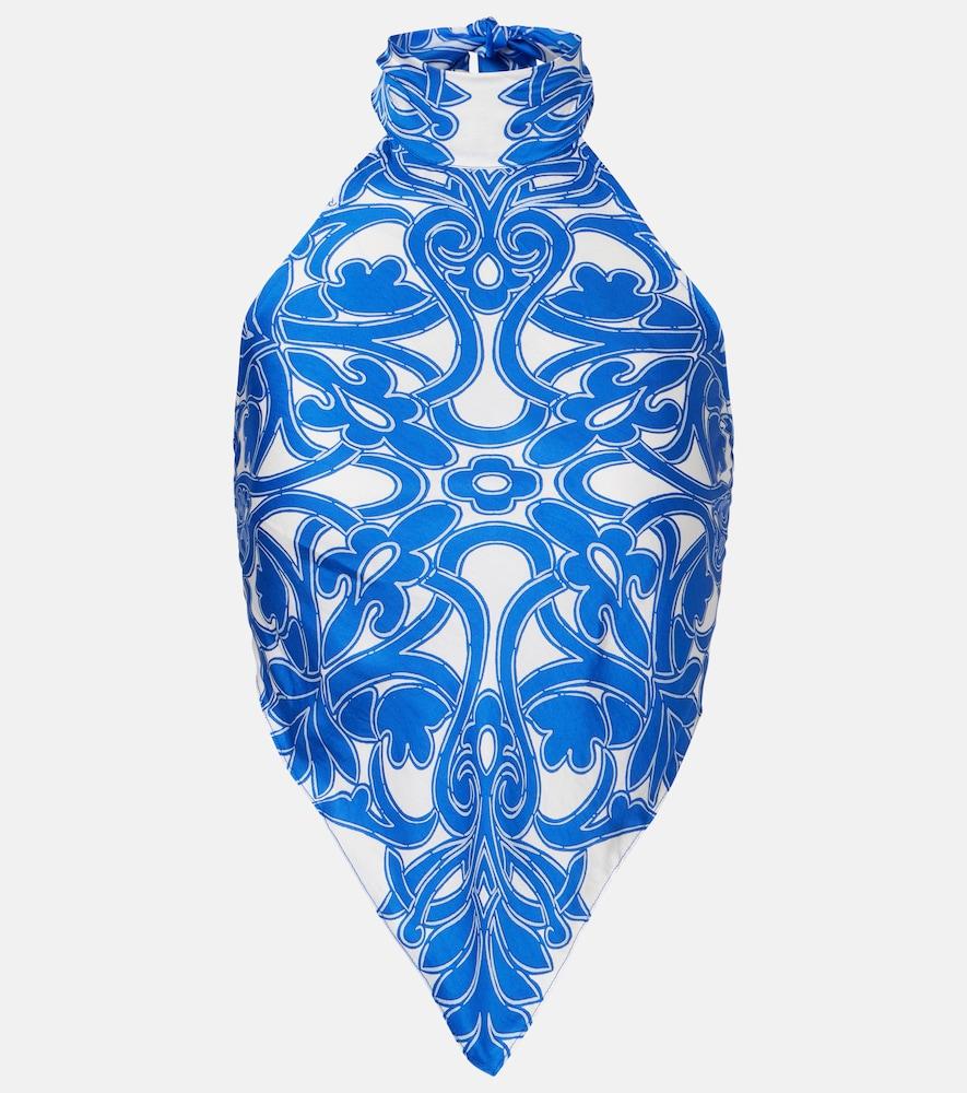 poupette st barth guilia printed halterneck top