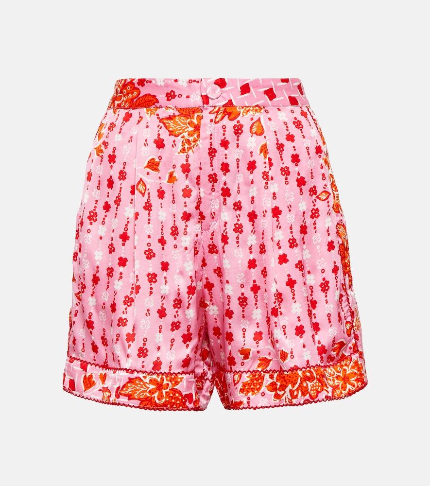 poupette st barth isabelle floral satin shorts
