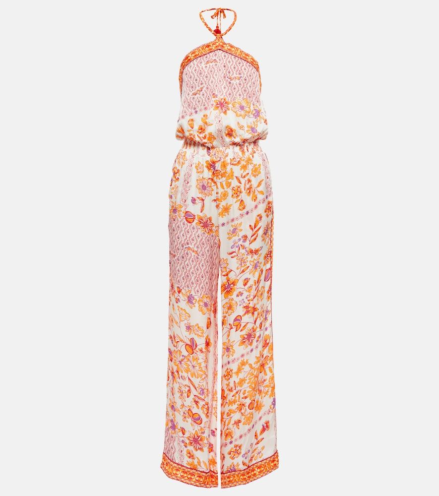 poupette st barth isabelle printed halterneck jumpsuit