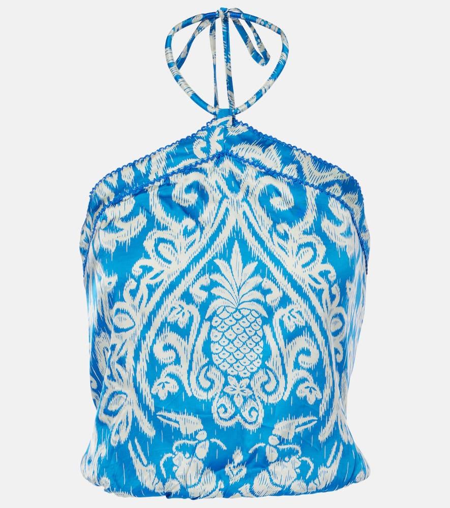 poupette st barth isabelle printed halterneck top