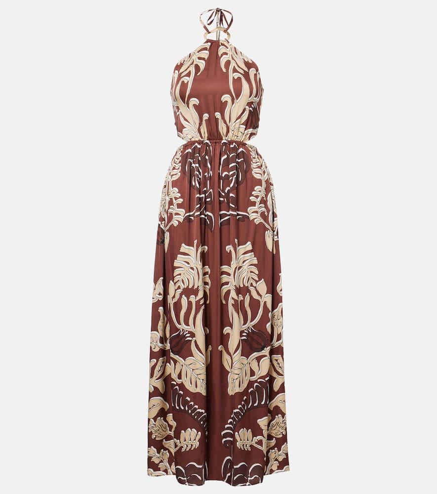 poupette st barth isore printed halterneck maxi dress
