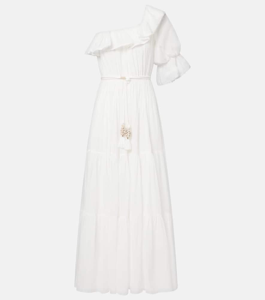 poupette st barth jay ruffled cotton muslin maxi dress