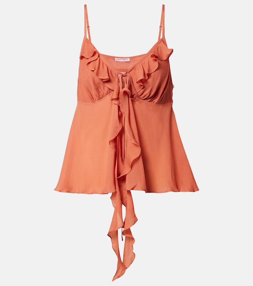 poupette st barth maja ruffled chiffon top