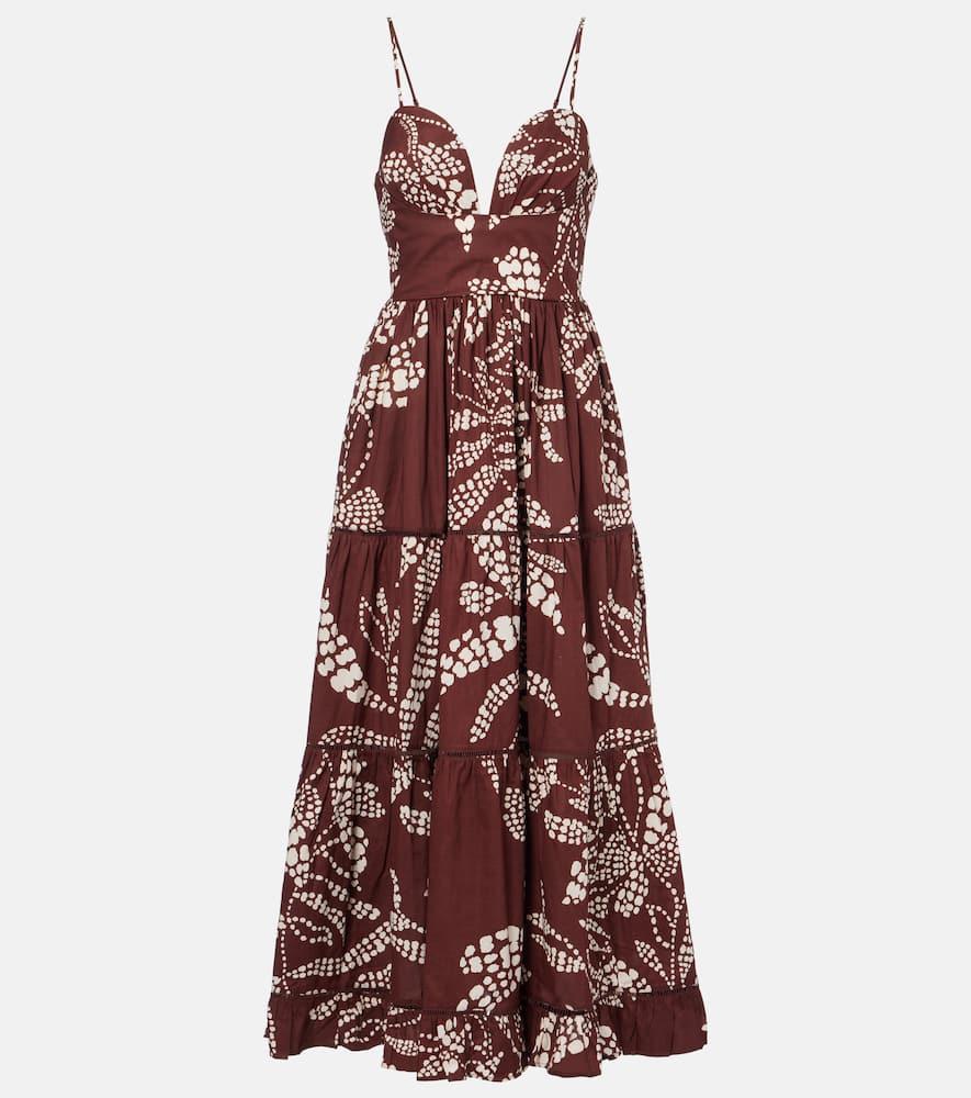 poupette st barth milena printed tiered maxi dress