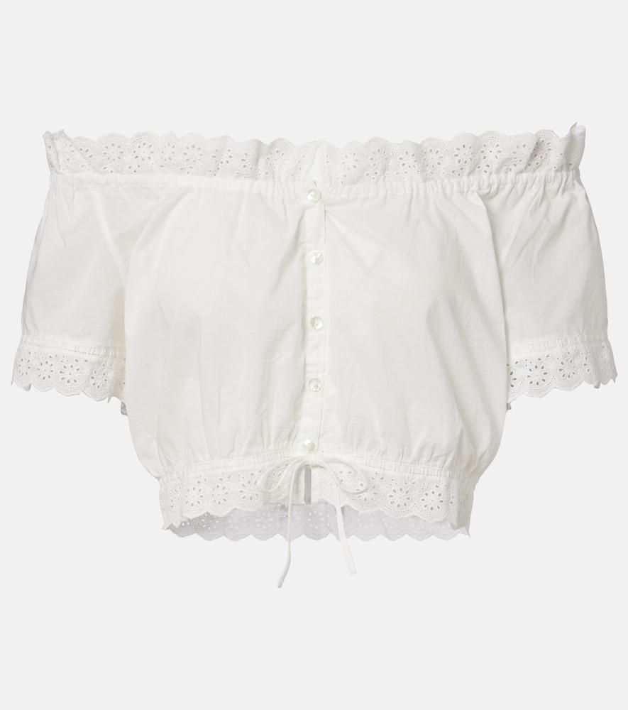 poupette st barth nala pointelle cotton crop top