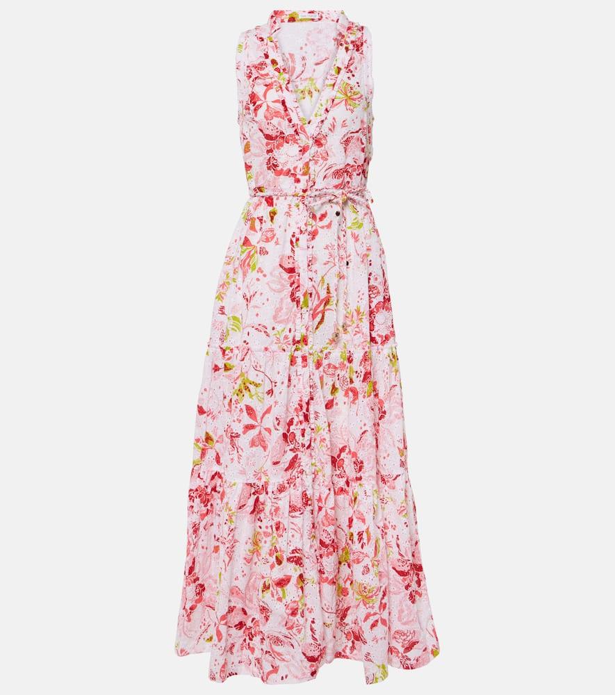 poupette st barth nana floral tiered cotton maxi dress