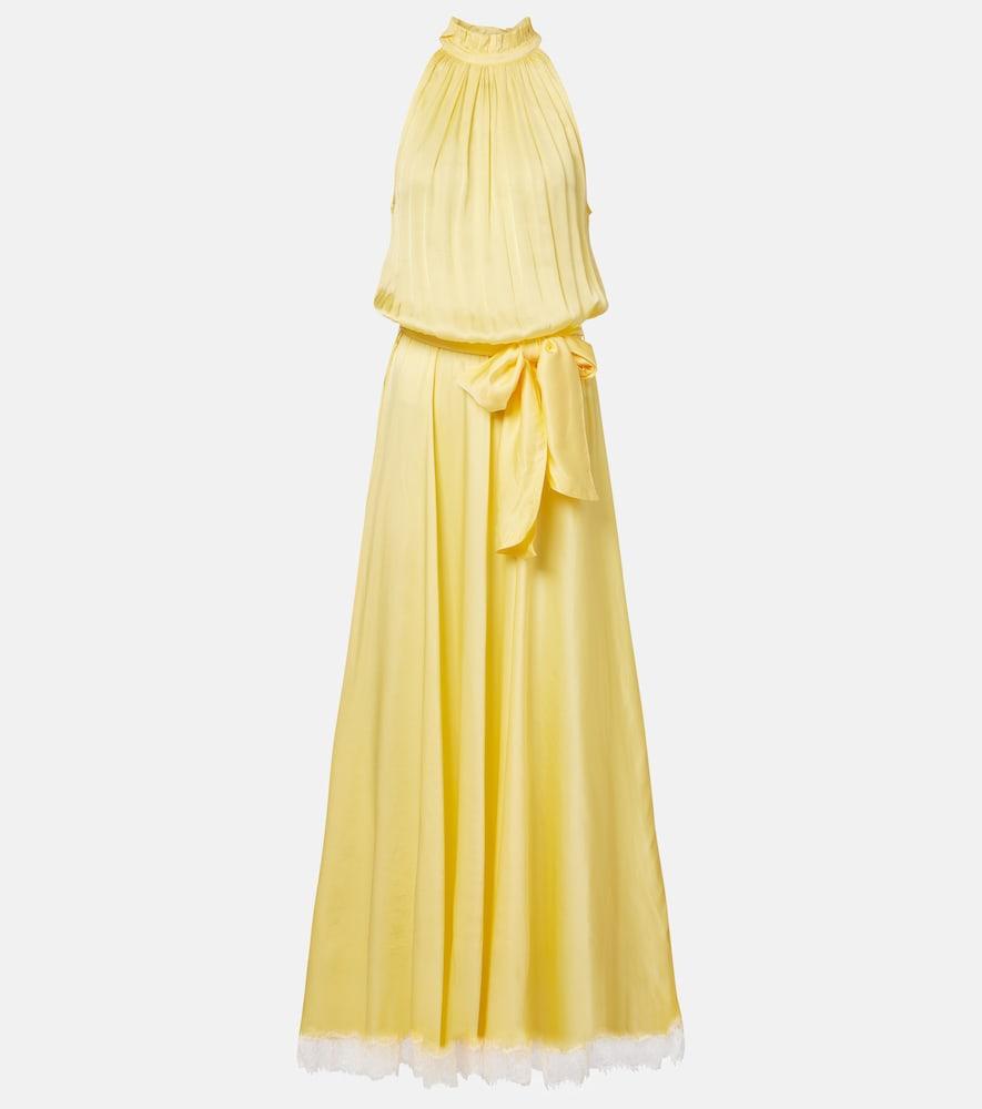 poupette st barth nina halterneck satin maxi dress