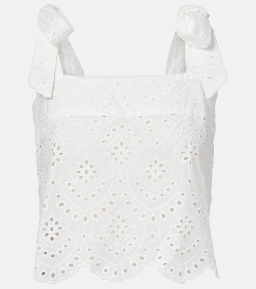 poupette st barth noa broderie anglaise cotton top