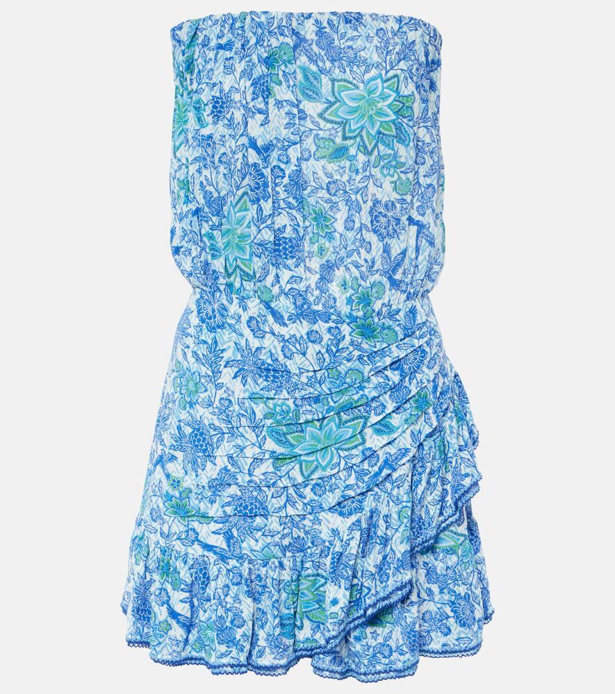 poupette st barth printed strapless minidress