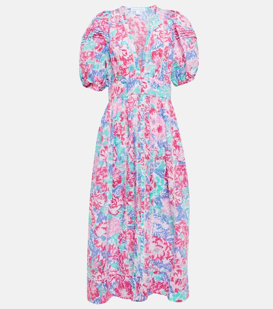 poupette st barth reine floral midi dress