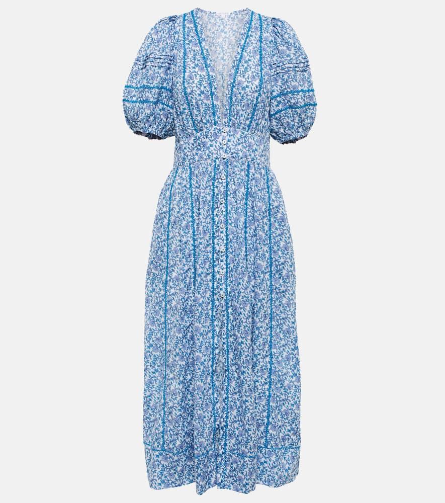 poupette st barth reine floral midi dress