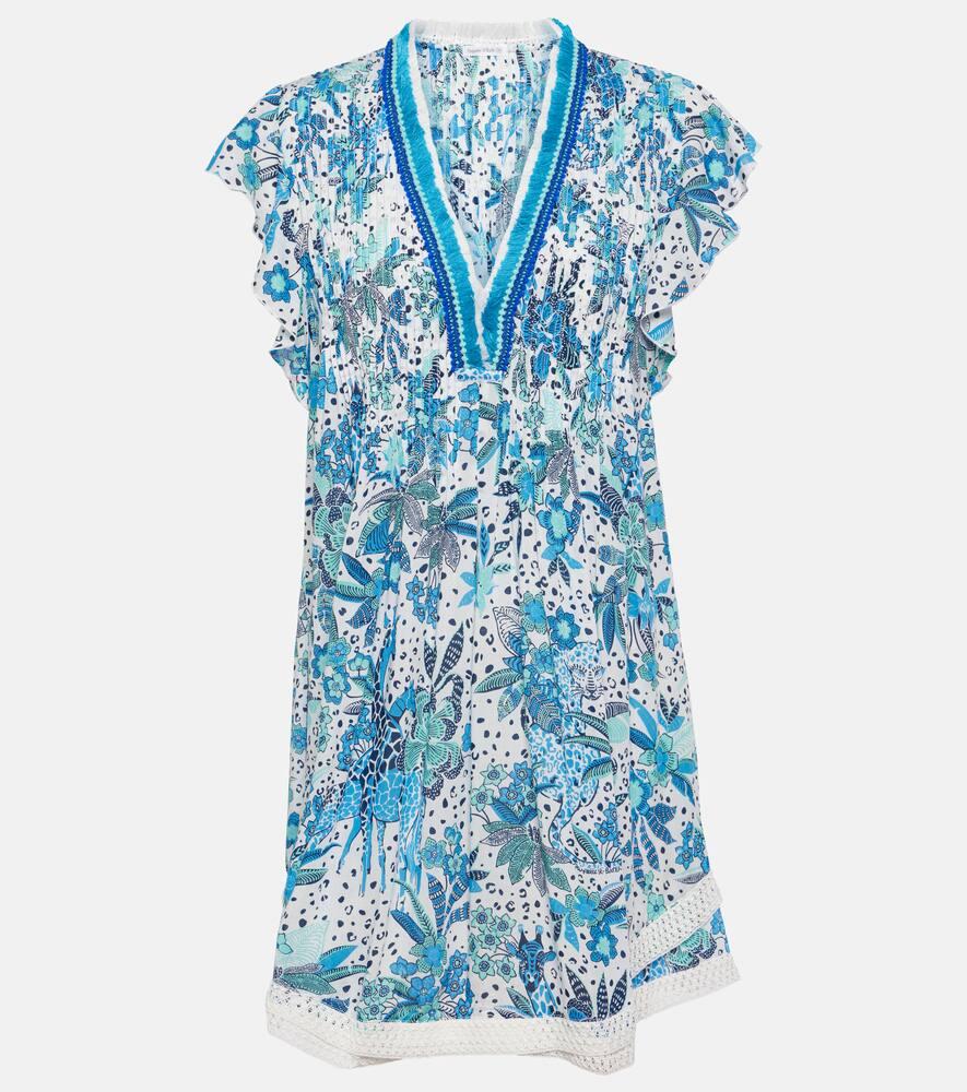 poupette st barth sasha floral ruffled minidress