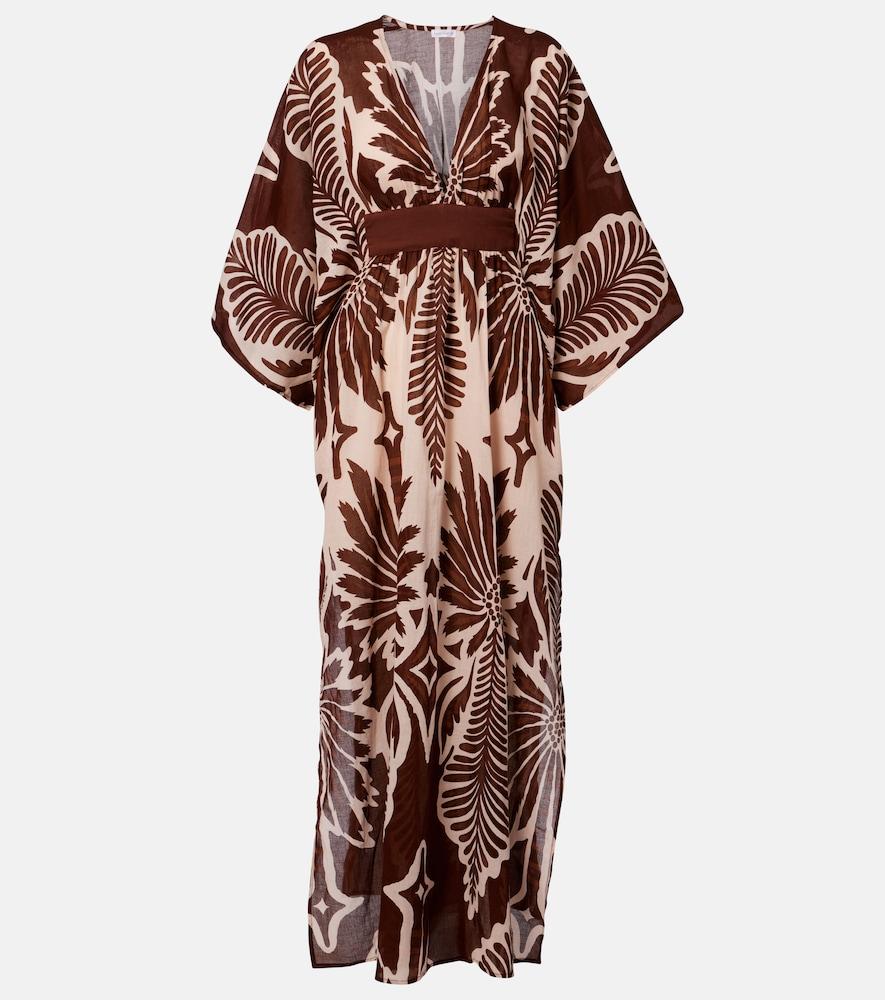 poupette st barth sol printed cotton muslin kaftan