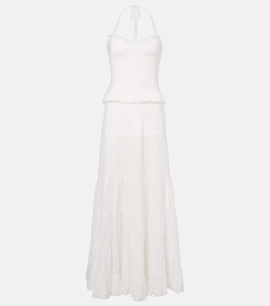 poupette st barth striped cotton maxi dress