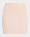 powder cashmere rib-knit mini skirt