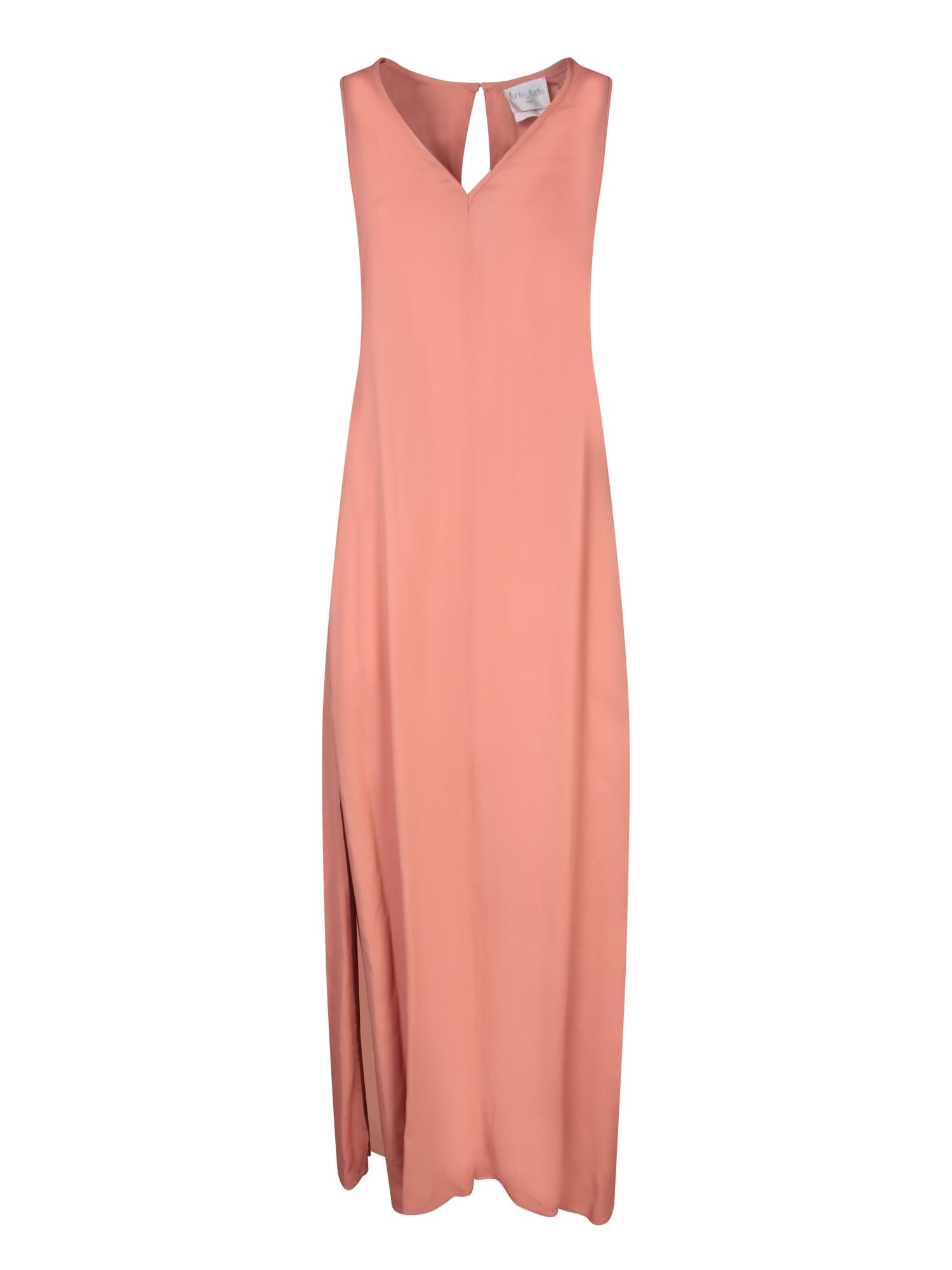 powder pink georgette long dress